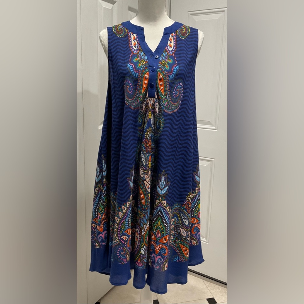 ☀️NWT Flint & Moss Women’s A-Line V Neck, Hi Low Dress, Size M